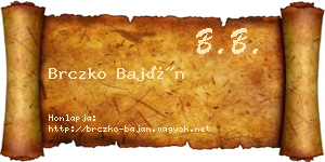 Brczko Baján névjegykártya